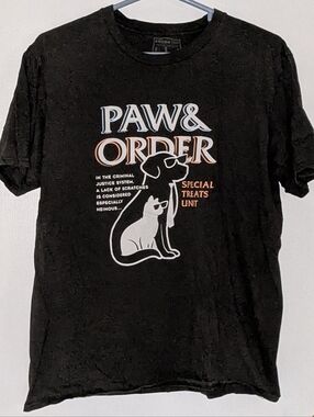 Paw & Order Pet Graphic T-Shirt - Black
